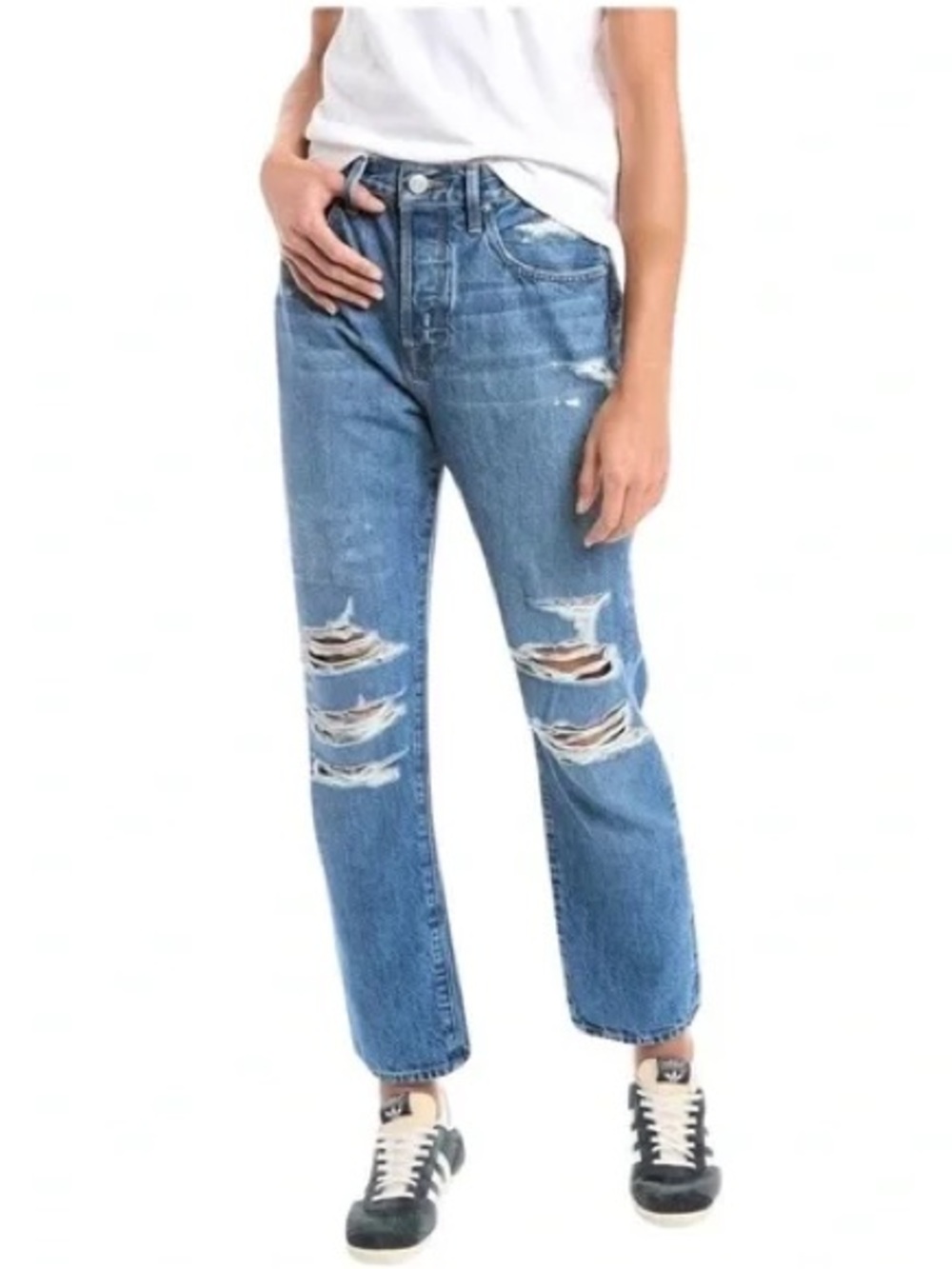FRAME Le Original Distressed Straight Leg Jeans Raw Hem Size 24